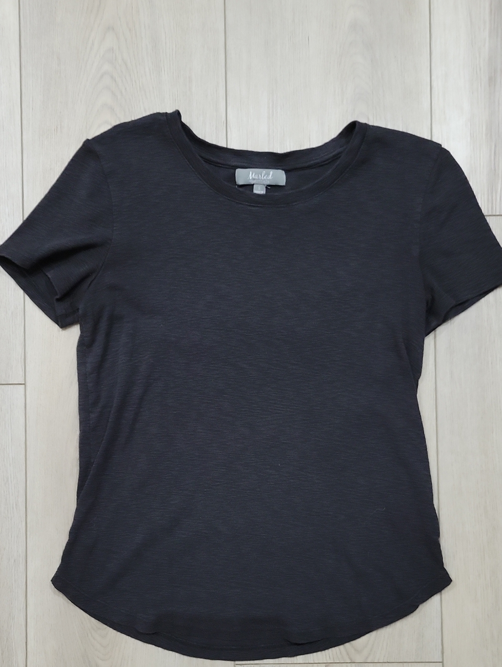 Marled Black Short Sleeve Crew Tee